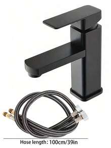 单孔方形浴室水龙头,哑光黑浴室洗脸盆水龙头,拉丝阀芯设计,单孔安装简便,ABS塑料材质,现代简约风格,适用于家庭浴室、厨房、酒店、盥洗台、淋浴房和房车,是浴室洗脸盆和厨房洗脸盆的理想水龙头,现代家居必备配件,也是理想的礼品之选。 - 彩色 - 查看 14