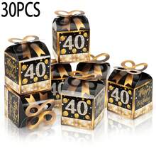 30 件黑色生日派对礼盒，包括 15 周年、40 周年、50 周年、60 周年、70 周年和 80 周年纪念礼盒、生日派对礼物、周年纪念物品、婚礼宾客装饰品、婚礼宾客礼物、情人节礼物、厨房和酒吧用品、派对礼品、圣诞节 - 黑色 - 查看 16