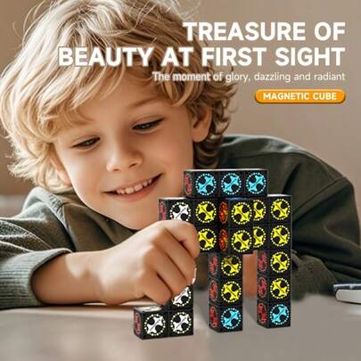 Novelty Magnetic Building Blocks – 8-Magnet 6-Sided 360° Adsorption DIY Educational Toys, Creative Assembly Cubes – Perfect Birthday Gift For Boys & Girls