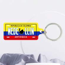 1个哥伦比亚城市名称元素双面UV印刷钥匙扣,男女通用时尚配饰包包挂饰钥匙圈 - 彩色 - 查看 21