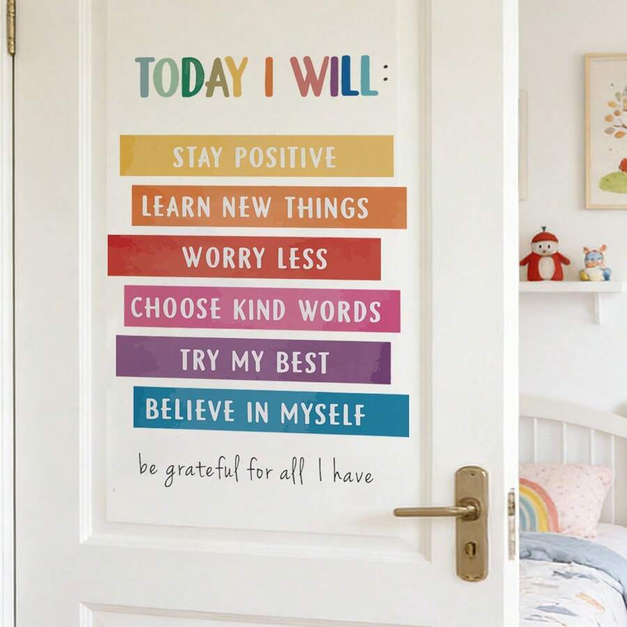 It's Okay Not To Be Perfect' Inspirational Poster, Children's Motivational Art, Classroom Wall Decor Quote, Educational Room Wall Decoration, Stickers, Wall Decals, Vinyl Decals, Home Decor, Spring Decorations, Home Refresh, Rama Decorative Stickers, Birthday Gift, Back To School Dorm Room Decor, Learning Supplies - Multicolor - View 1