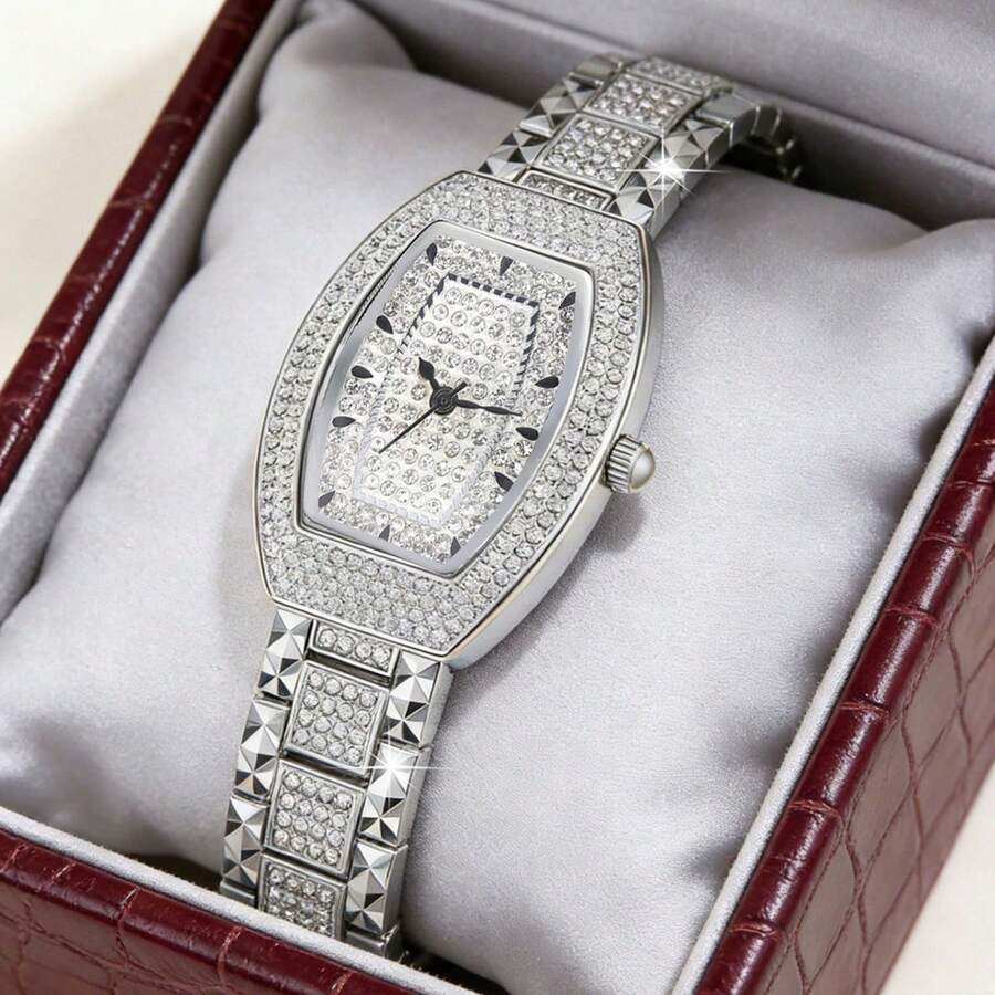 1 Piece Of Fashionable And Gorgeous Women's Watch, Light Luxury Stainless Steel Strap, Suitable For Daily Party And Business Wear, And A Gift For Holidays And Anniversaries - Silver - View 1