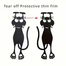 2D Flat Black Hanging Bookmark, Innovative Acrylic Bookmark With Hollow Design And Cat Pattern - A - View 6