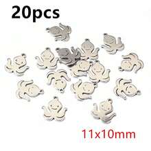 20pcs Stainless Steel Small Charms Ghost Moon Butterfly Star Cute Pendant Charm DIY Jewelry Making Accessories Necklace Bracelet - Steel - View 8