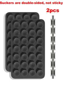 1pc/2pcs Upgraded Thicker & More Silicone Suction Cup Phone Holder, 13 Color Options, Difference Only In Color/Quantity, Portable Movable Square Double-Sided Phone Stand - Multicolor - View 20
