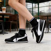 Puma ST Runner V3 NL 复古跑步鞋，男女款透气轻便舒适休闲运动鞋 384857-01 - 黑色-白 - 查看 1