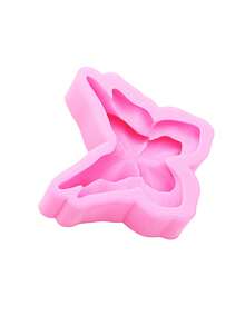 1pc Pink Liquid Silicone Material Silicone Mold, Double-Layer Butterfly Silicone Mold, Flower & Butterfly Clay Mold For Making Candles, Fridge Magnets, DIY Plaster, Fragrance Diffusers, Car Vent Clip Diffusers - Butterfly - View 5