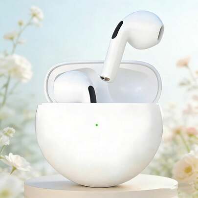 سماعات أذن لاسلكية بلوتوث حقيقية من النوع Pro6 TWS مع وظيفة تقليل الضوضاء وميكروفون، تدعم اللمس الذكي، مناسبة للهواتف الذكية والأجهزة اللوحية