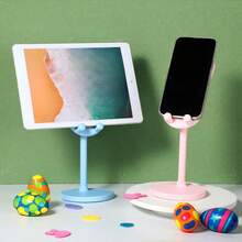 Giá đỡ điện thoại hình thỏ hoạt hình bằng silicon chống thấm nước, có thể điều chỉnh độ cao, phụ kiện để bàn, giá đỡ điện thoại để xem video, trang trí nhà cửa và văn phòng, quà tặng ngày Valentine. - màu đen - Xem 4