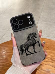 1pc Horse Print Camera Lens Protective Phone Case, Compatible With IPhone 17, AIR, 17PRO, 17PROMAX, 16promax, 14/13, 12, 11 Pro Max, XS Max, X, XR, 8, 7, Plus, Anti-Drop Phone Case, Suitable As Birthday Gift, Girlfriend, Boyfriend Or Self-Use - Multicolor - View 3