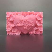 Heart Rose Shaped Brick Silicone Mold, DIY Candle Mold - White - View 1