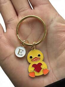 Llavero con forma de pato amarillo en forma de corazón, llavero personalizado de pato, regalo para niños, llavero del Día de San Valentín, regalo de regreso a la escuela - Pato de corazón amarillo - Ver 7