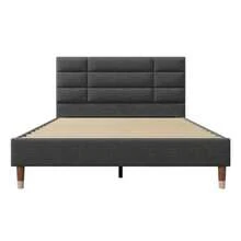 Upholstered Bed, Double Bed With Storage Compartment And Slatted Base, 140x200cm Upholstered Bed Frame With Headboard, For Adults And Teenagers, (With Spring Mattress) - 灰色 - 查看 4