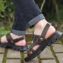 Sandalias de verano para hombre: zapatos de playa impermeables, antideslizantes, con suela blanda y duradera, con suela gruesa Sandalias de suela gruesa de primera calidad - Marrón - Ver 3