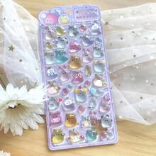 3D Cartoon 3D Embossed Crystal Stickers, Embossed Stickers Super Monsters 2.0 Cute Japanese Style 3D Reusable Stickers Gift Box Stickers Phone Case Stickers - Multicolor - View 15