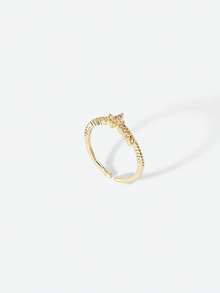 Opalesca Bộ 3 chiếc nhẫn hở có thể điều chỉnh bằng hợp kim đồng Cubic Zirconia giả ngọc trai hình chữ thập, phù hợp cho phụ nữ đeo hàng ngày - Vàng - Xem 5