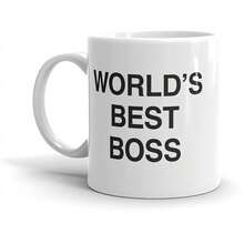 Ceramic Coffee Mug White World's Best Text Design Office Bosses Workday Use - 11oz1pc - 查看 2