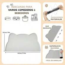 17" X 10" Silicone Pet Feeding Mat, Non-Slip And Waterproof Dog/Cat Food Bowl Tray - Multicolor - View 4