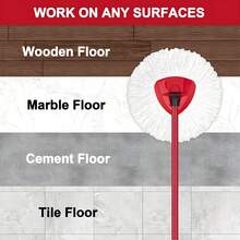 Spin Mop Replace Head, EasyWrin Spin Mop Head Refill, Universal Microfiber Replacement Mop Heads, Machine Washable, Deep Cleaning And Easy-To-Replace(White)[3 Pack] - A - Xem 5