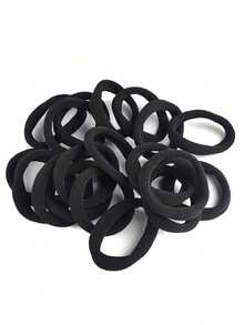 50/100pcs Minimalist Women High Elastic Hair Tie, Suitable For Everyday Use,Woman Head Accessories, Woman Hair Accessories Hair Ties Ponytail Holders Hair Elastics Hair Rubber Bands Scrunchies Hair Rope ,Gym Sport Outfit - 黑色 - 查看 3