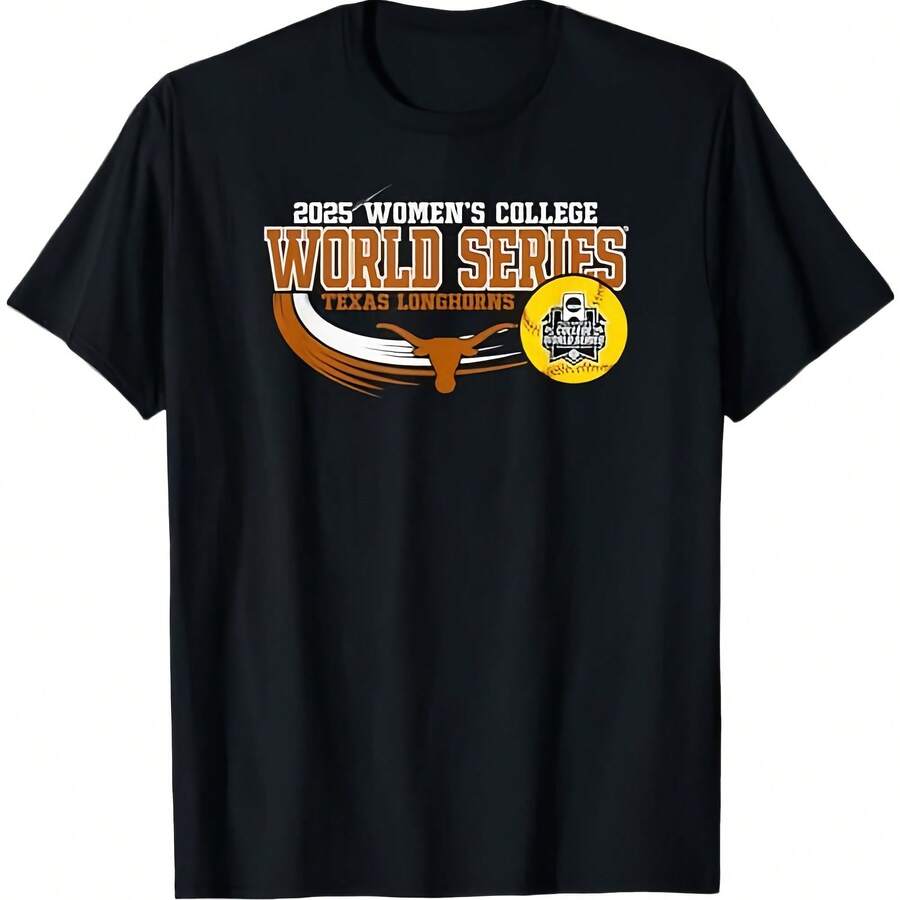 Longhorns Wo's College World Series 2025 Black T-Shirt - Black - View 1