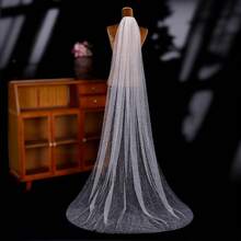 1pc 2m Long Glitter Bridal Veil With Train, Suitable For Women's Cathedral Wedding, Wedding Photography - Multicolor - View 11