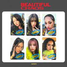 6 Peças Cartões Colecionáveis KATSEYE/Kpop/BEAUTIFUL CHAOS, Cartões Elegantes de Lembrança que Podem Ser Armazenados em Porta-cartões, Carteiras, Passaportes, Também Ótimos Adereços para Fotos de Viagem, Presente Perfeito para Amigos - Multicolorido - Visão 9
