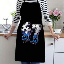 1件创意卡通数字67印花围裙，趣味数字图案，厨房烹饪烘焙防护围裙，男女儿童及成人通用 - A - 查看 13