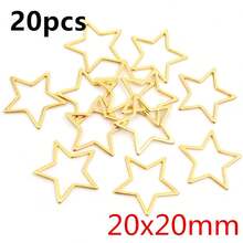 20pcs Stars Charm Stainless Steel Frame Pendant Open Bezels Hollow Pressed Resin Frame Mold Bezel DIY Jewelry Making - Pentagram - View 10