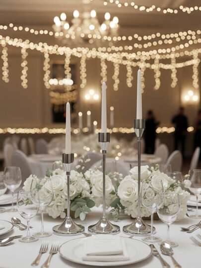 Bộ 1 chân nến kim loại/giá đỡ nến/chân nến mạ vàng, thích hợp trang trí bàn ăn, tiệc cưới, bàn cà phê, bàn làm việc. Tuyệt vời để tạo nên một không gian lãng mạn cho cặp đôi, trang trí lối vào ấn tượng hoặc thêm phần sang trọng cho tiệc cocktail, phù hợp cho tiệc cưới, tiệc đính hôn và tiệc brunch cô dâu.