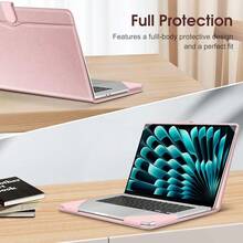 Fintie Sleeve Case For MacBook Air 15 Inch A3241 A3114 A2941 (2023 2024 2025 Release), Premium PU Leather Folio Book Cover For MacBook Air 15.3\ M2 M3 M4 Chip With Touch ID (Rose Gold) - RoseGold - 查看 5