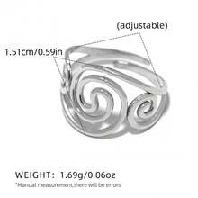 2 Stück/1 Stück spiralförmiger Edelstahl-Ring mit einfachem und hochwertigem, personalisiertem Schmuck im Ins-Stil, Festival-Geschenk/vielseitig einsetzbarer Alltagsring-Set - Verschiedenfarbig - Übersicht 8