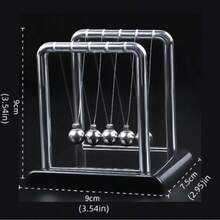1pc Mini Newton's Cradle, Designed In Modern Minimalist Style, Made Of Metal; The Spheres Can Swing, Providing Dynamic Visual Effect. This Physics Teaching Decor Piece Is Suitable For Office Decoration, As Well As A Gift Or Housewarming Present. - 1PC - View 5
