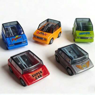 Cartoon Car Shaped Pencil Sharpener, Student Learning Supplies Flip Cover Pencil Sharpener, Pencil Sharpener