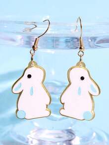 1对可爱白兔彩蛋吊坠耳环，创意饰品，适合女性复活节派对 - 彩色 - 查看 5