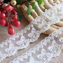 2 Sizes White & Beige Hollow Bow Lace Embroidery Trim, DIY Sewing Craft Clothing Decoration Material - Lace Trim - View 10