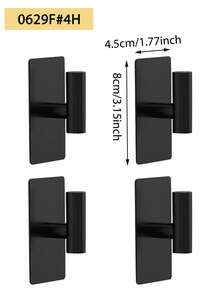 1/2/4个装自粘挂钩：重型衣帽钩、毛巾钩、包包钩、帽子钩，适用于浴室、厨房、门等场所的墙面安装，采用坚固的金属材质，背面带有强力粘合剂，无需钻孔即可快速安装，节省空间，适用于玄关、橱柜、衣柜、商店和宿舍。 - 黑色 - 查看 2