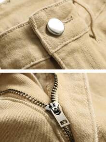 JUNBAOSS Men's Slim Fit Stretch Jeans Ripped Skinny Jeans For Men, Distressed Straight Leg Fashion Comfort Flex Waist Pants - Khaki - View 5