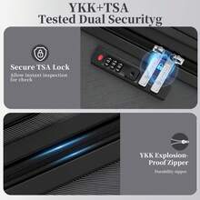 YSTYLE 4-Piece Hardside Luggage Set (12/20/24/28 Inches), With Scratch-Resistant And Impact-Resistant ABS Shells, Spacious Design And Four 360-Degree Spinner Wheels - Dark Grey - View 6