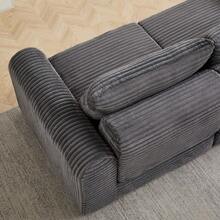 Sofa Bed Set - Grey + Corduroy + 2 Seat - View 2