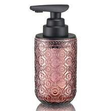 13.5oz Automatic Liquid Soap Dispenser, Floral Pattern Glass, Rechargeable Type-C, Matte Black Pump Head, Suitable For Hand Soap And Dish Soap, For Kitchen And Bathroom Countertop - one-size - View 10
