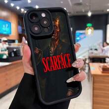con texto rojo y tema en llamas. Esta elegante funda es compatible con Samsung, Apple, VIVO, OPPO, , Transsion, ,  y Honor. Fabricada en silicona TPU, ofrece protección contra golpes y caídas, además de una sensación superior. Es un regalo ideal para familiares, amigos y seres queridos, y la opción perfecta para San Valentín y Año Nuevo. - Negro - Ver 3