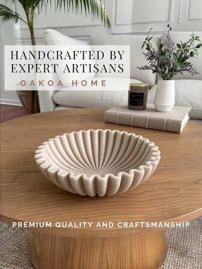 1pc Creative White Minimalist Italian Minimalist Resin Round Decorative Tray, Suitable For Tea Room, Study, Tabletop, Home Decor, Also Can Be Used For Cosmetics, Jewelry And Miscellaneous Storage, An Excellent Home Decor Tray