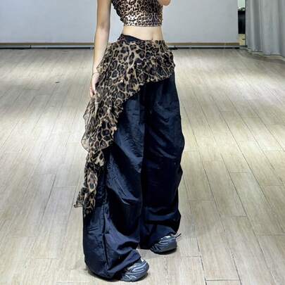 1件爵士舞新款荷叶边喇叭裙，街舞流苏多层腰带，肚皮舞配饰，性感迷你裙，适合舞台表演，也适合夜店、迪斯科、节日、派对、晚礼服