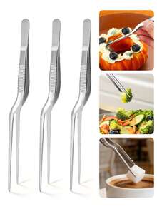 1pc Stainless Steel Kitchen Tweezers, Barbecue Tweezers,Cooking Tweezers,Food Tweezers,Fish Tank Water Grass Clamp, Multifunctional Buffet Clamp, Anti Slip Barbecue Tongs, Salad Clamp, Dessert Clamp, Fruit Clamp, Pet Feeding Clamp, Suitable For Cooking, Plate Arrangement, Barbecue, Salad, Pastry, Pet Feeding, Kitchen Small Tools, Suitable For Bars, Cafes, Restaurants, Home Kitchens, Parties, Birthdays, Suitable As Gifts For Friends, Family, Parents, Neighbors, Baking Enthusiasts - Bạc - Xem 12