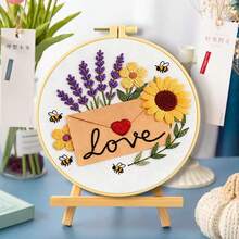 Valentine's Day DIY Cross Stitch Kit - Heart Wreath, Love Envelope, Heart Bow Bouquet Embroidery Printed Materials, Including Embroidery Hoop, Needle, Thread, Home Decor, Gift - Valentine's Day Series - View 8