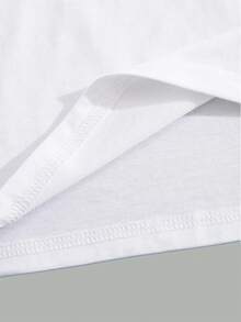 男士休闲汤姆和杰瑞图案印花圆领短袖T恤，夏季款 - 白色 - 查看 4