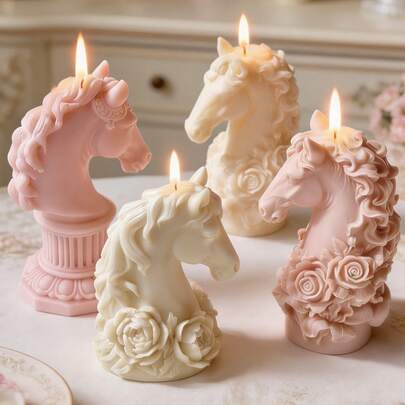 1pc Cute Steed Silicone Mold Clear Texture Easy Release For Cake Decor/Gypsum/Resin Wedding BFF Gift For Women Animal Themed Handicraft DIY Mold