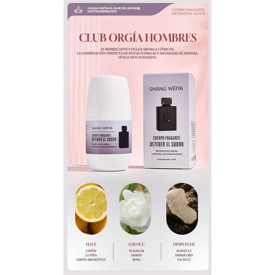 Desodorante Antitranspirante Sin Alcohol, Protección Duradera de 24 Horas, Apto para Todo Tipo de Piel - AP-Negro - Ver 1