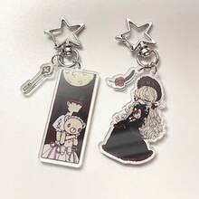 Oryginalny akrylowy brelok do kluczy, kokarda przyjaźni z aniołkiem w kształcie serca, Y2K, retro, szkolna dziewczyna, uroczy, swobodny, uliczny brelok akrylowy, zawieszka do telefonu, pamiątka szkolna, dodatek do torby, odpowiedni na każdą porę roku, imprezy firmowe, prezent dla dziewczyny - Wielokolorowe - Zobacz 6